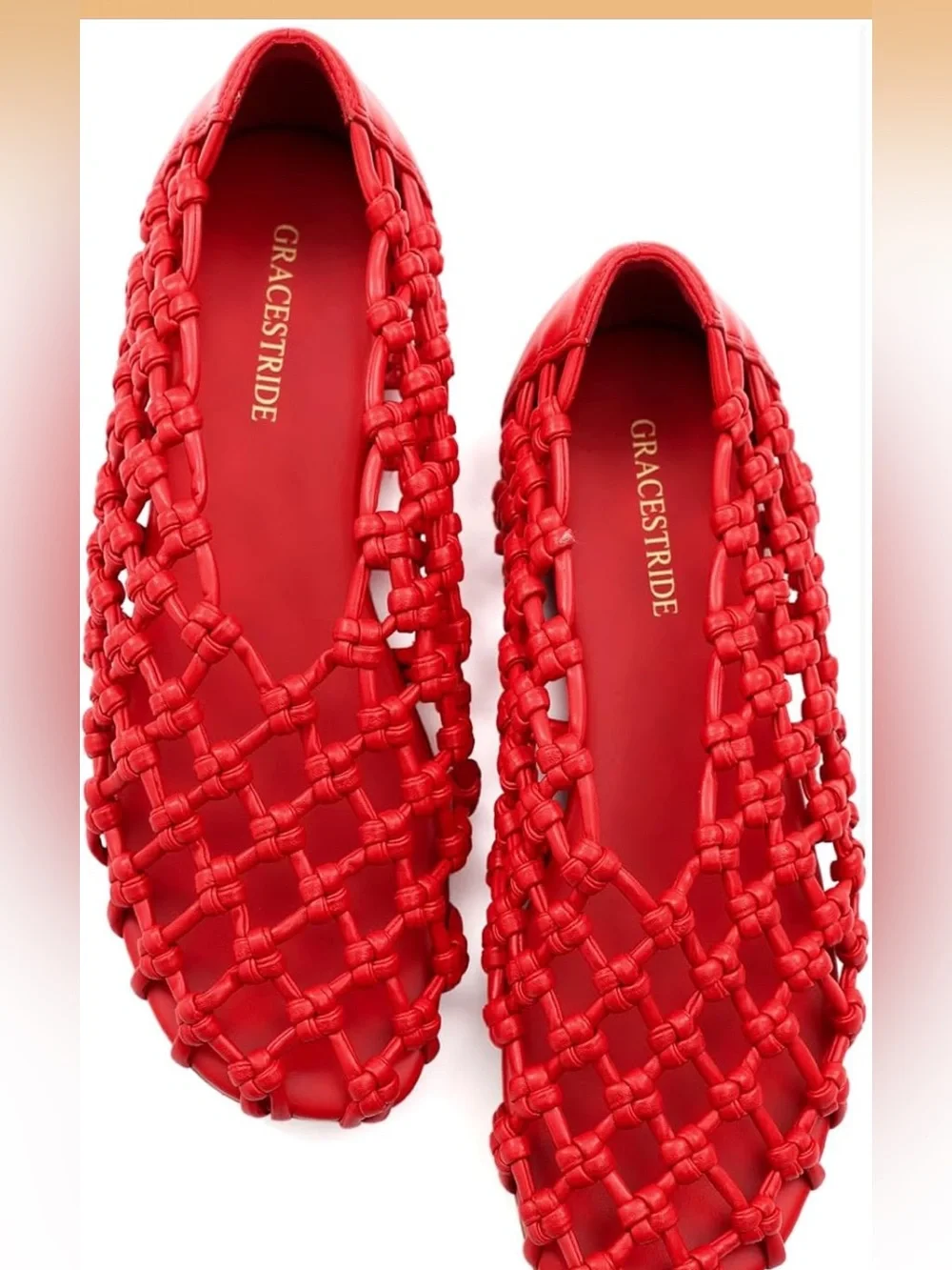 Mesh Ballet Flats for Women Faux Leather Mary Jane Shoes with Round Toe and Flat